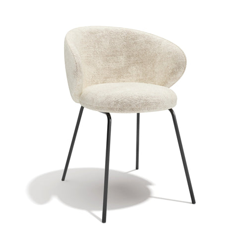 Sia Home - Set van 2 stoelen LUNA - getextureerd fluweel crème 53.5cm