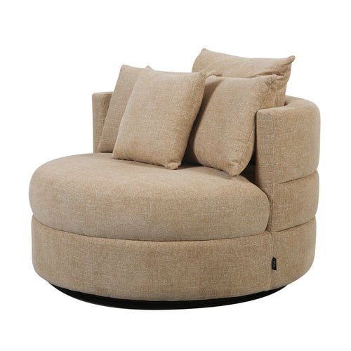 DÉJA Living Draaifauteuil Miles - Taupe Stof - 100x100x84cm