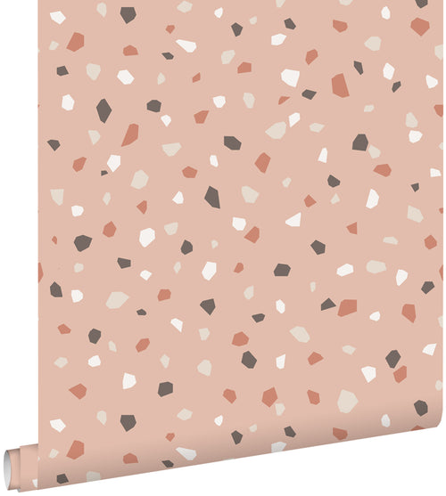 ESTAhome behang terrazzo zacht roze, wit en grijs - 0,53 x 10,05 m - 139306 - vtwonen shop