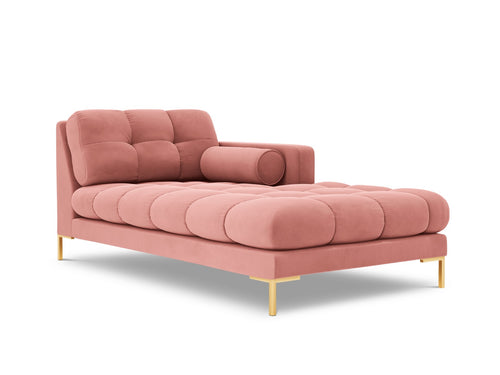 Cosmopolitan Design rechter chaise longue Bali flueel, roze - 185x102x75cm
