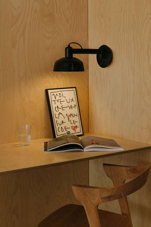 Faro Tatawin Arm Koepelwandlamp, glanzend zwart 1x E27