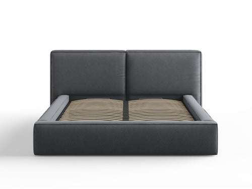 Micadoni Opbergbed met hoofdeinde Jodie 160x200cm, structurele stof, donkergrijs - 228x214x108cm
