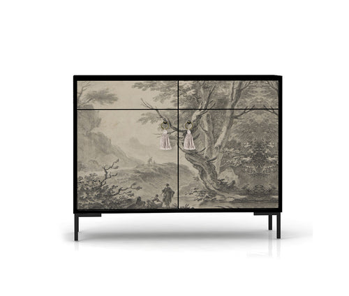 Dressoir MDF 2 deuren en 2 lades met wasvrouwprint - vtwonen shop