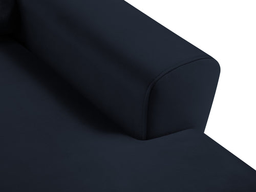 Cosmopolitan Design Converteerbare hoekbank rechts met opbergdoos Kyoto 4-zits, flueel donkerblauw - 145x241x88cm