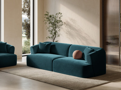 Cosmopolitan Design Modulaire bank Campi 4-zits, flueel diepe olie - 90x255x70cm