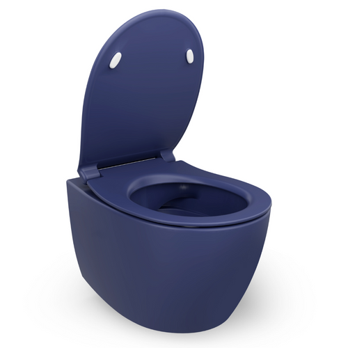Isvea Wc Toilet Badkamer Hangend Blauw Inclusief Softclose Toiletbril - vtwonen shop
