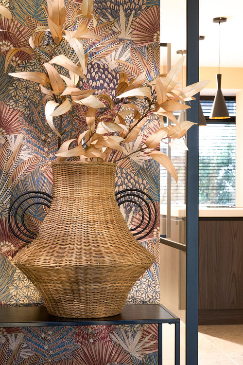 Mica Decorations Fabiola Decoratie Vaas - H43 x Ø30 cm - Rotan - Bruin - vtwonen shop