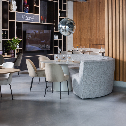 WOOOD 2-zits eetbank Europa - Geweven Stof - Zand - 85x131x131 - vtwonen shop