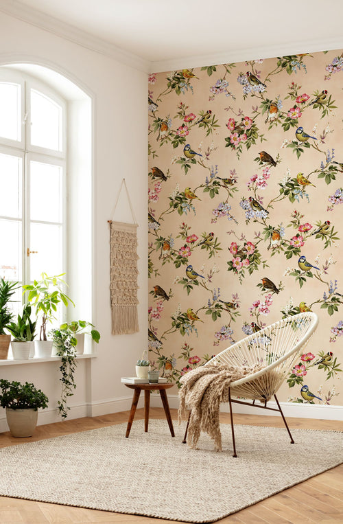 Komar fotobehang bloemen en vogels multicolor - 200 x 250 cm - 611171 - vtwonen shop