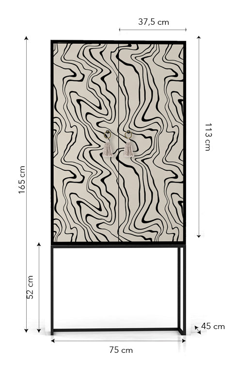 Kast dressoir met 2 deuren van MDF met Marmerhout textuur patroon - vtwonen shop