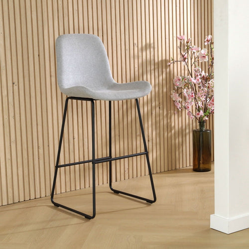 Nolon Nino-Fé Barkruk Lichtgrijs - Zwart Onderstel - 75 cm - vtwonen shop