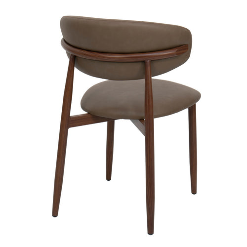 Giga Meubel Eetkamerstoel Alexia - Taupe/Walnoot - PU Leer - Set van 2 - vtwonen shop