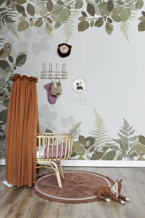 ESTAhome fotobehang bosdieren groen en bruin - 500 x 279 cm - 159102