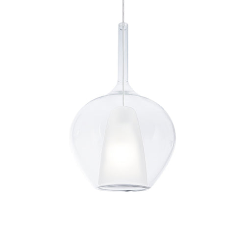 Ideal Lux KALIQUE 28 cm koepelvormige hanglamp, transparant, 1x E27 fitting