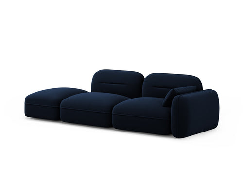 Cosmopolitan Design linker modulaire bank Sydney 3-zits, flueel, koningsblauw - 90x295x70cm