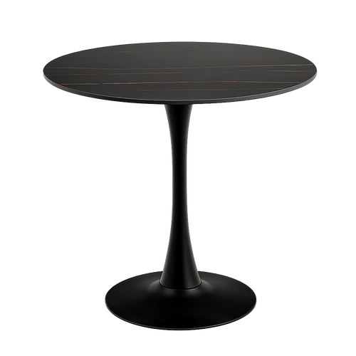 Lisomme Marly ronde eettafel keramiek zwart - Ø90x75 cm