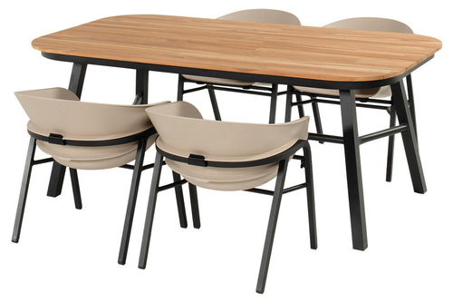 Hartman Tuinstoel Tubb - Taupe - Zithoogte 46cm - Set Van 2 - vtwonen shop