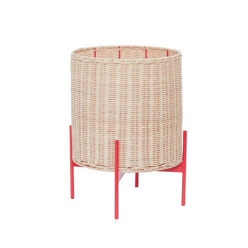 Hübsch pot Splint - ijzer/rattan - ø30xh40cm - vtwonen shop