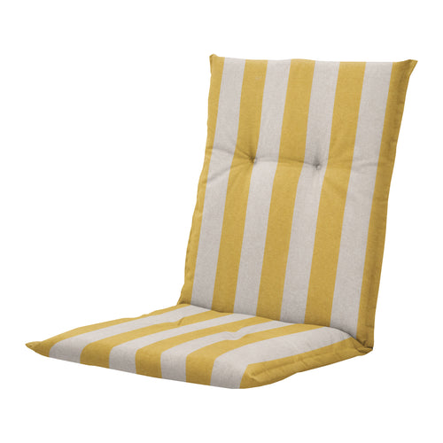 Madison tuinstoelkussen lage rug Amora - geel - 105x50x6cm - set van 4
