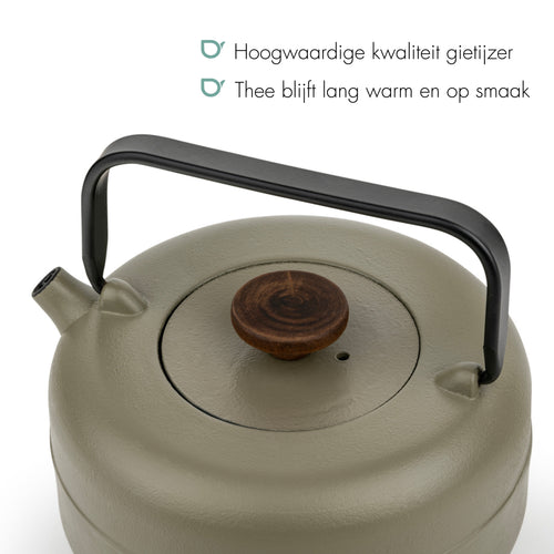 Bredemeijer - Theepot Henan 0,75L gietijzer khaki - vtwonen shop