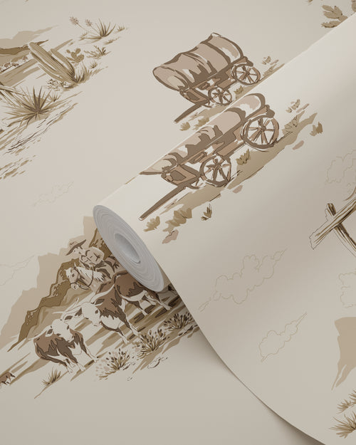 ESTAhome behang cowboys donker beige - 50 x 900 cm - 131410 - vtwonen shop