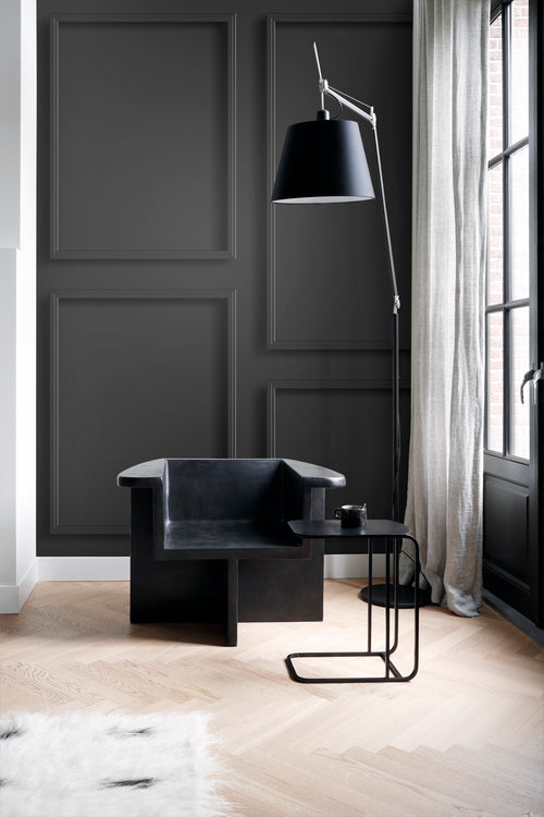 Origin Wallcoverings fotobehang wandpanelen zwart - 300 x 279 cm - 357337 - vtwonen shop