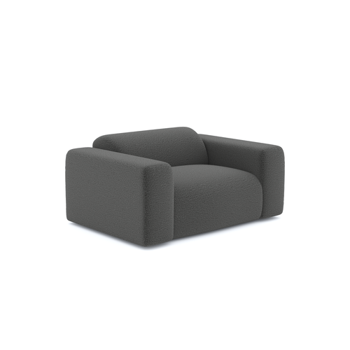 Sia Home - Fauteuils MYRA - Bouclette stof - Grafiet grijs - 130cm - vtwonen shop