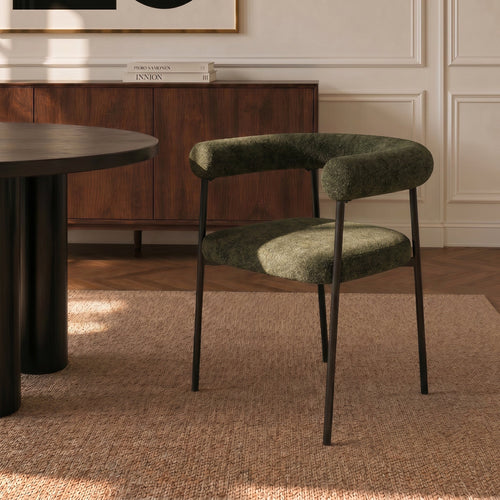 Premium Interiors - Set van 2 stoelen LOU - getextureerd fluweel vintage groen 64cm