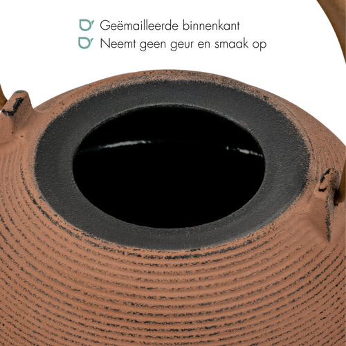 Bredemeijer - Gietijzeren theepot Sakura - 1,2 liter - Kastanjebruin - Met filter - vtwonen shop