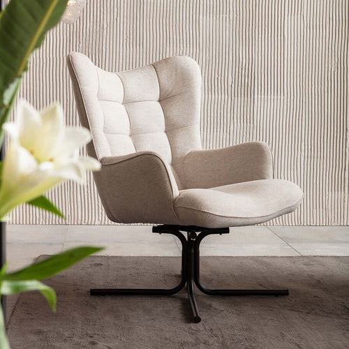 Kare Design Draaifauteuil Oscar creme - vtwonen shop