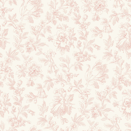 ESTAhome behang elegante bloemen zacht roze - 50 x 900 cm - 132102