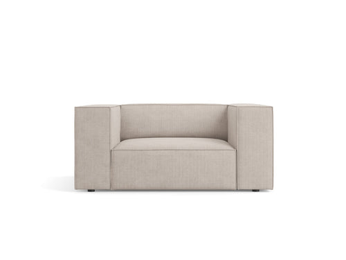 Cosmopolitan Design Fauteuil Arendal chenille met ribbeleffect, donkerbeige - 102x124x70cm