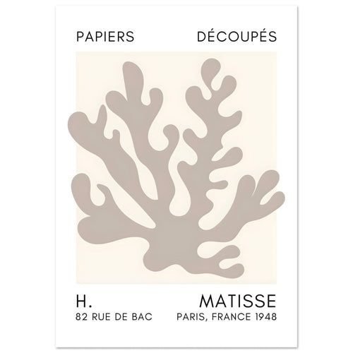 Artfulprints  Matisse – Saltflower shapes grey   poster A4 21x29.7 cm - vtwonen shop
