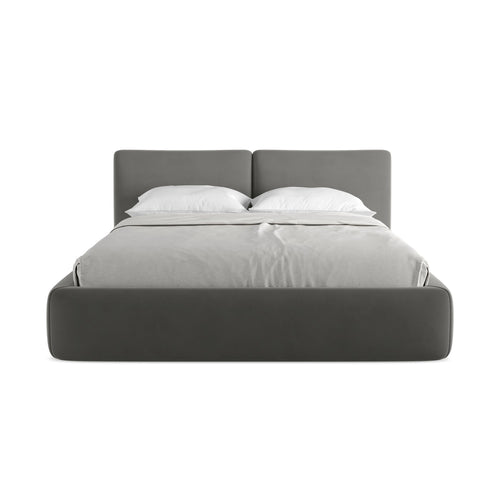 LaMiaSofa Bed met opbergruimte Milano - velours - staal - 180x228x82