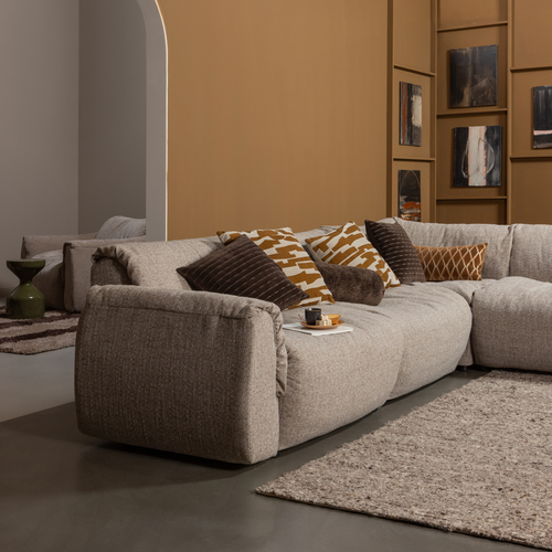 WOOOD kussens Isai - Katoen - Bruin - Set van 3 - vtwonen shop