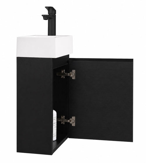 Badplaats Toiletmeubel Angela 40 x 22 cm – Zwart – Fonteinmeubel met Wastafel