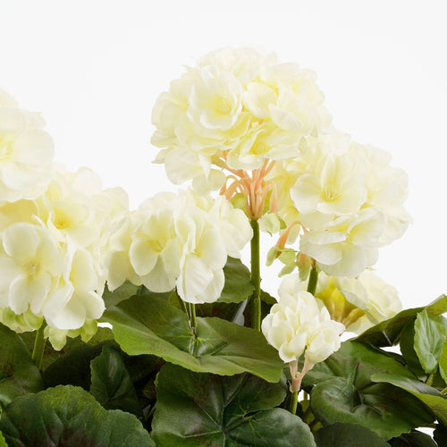 Mica Decorations Geranium Kunstplant in Balkonbak - L29 x B13 x H40 cm - Wit