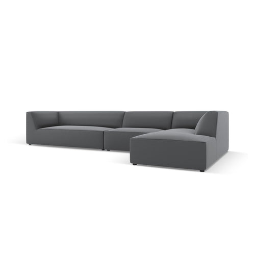 Cosmopolitan Design - Modulaire hoekbank rechts Siena 5-zits, imitatieleer donkergrijs - 180x366x69cm