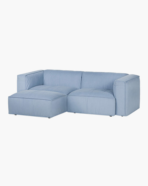 noo.ma Lobi Ottoman Baby Blue Corduroy - voetenbank en extra zitplek, 102 x 72 x 44 cm