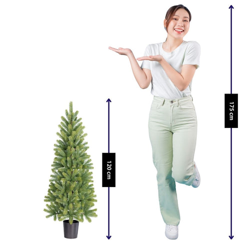 Black Box Trees Nagoya Kunstkerstboom H120 x Ø50 cm - Kerstboom Voor Binnen - Kunstboom met 212 PE Dennentakjes - Slank Model Ø60 cm - Groen