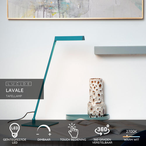 Lucide bureaulamp LAVALE - Geïntegreerde LED - Turkoois