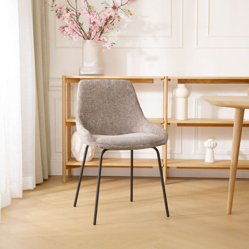 Nolon Nora-Isa Eetkamerstoel Bruin - Stof - Zwart Onderstel - vtwonen shop