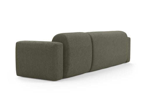 Cosmopolitan Design Modulaire hoekbank links Strino 3-zits, structurele stof donker olijfgroen - 136x308x78cm