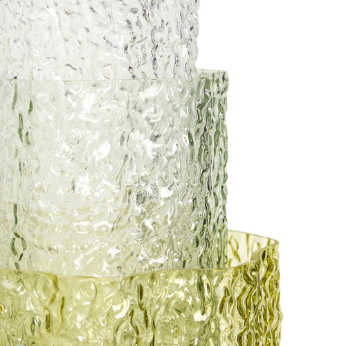 Hübsch vaas Triple - glas - ø12xh39cm/ø15xh28/ø21xh20