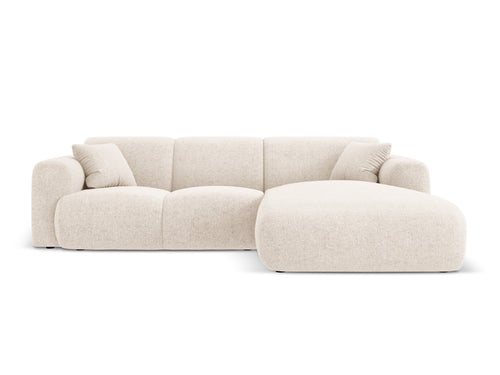 Cosmopolitan Design rechter hoekbank Nolio 4-zits, chenille, lichtbeige - 170x260x72cm