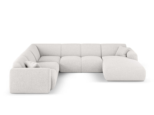 Cosmopolitan Design Panoramische hoekbank links Nolio 6-zits, chenille lichtgrijs - 252x342x72cm