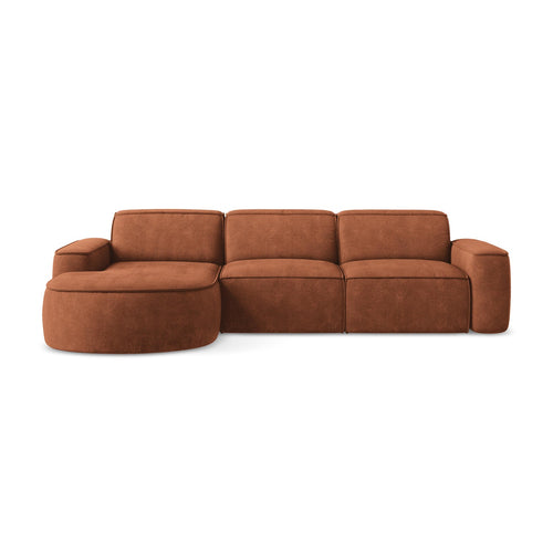 LaMiaSofa hoekbank links Melissa - chenille stof - terracotta - 284x166x70