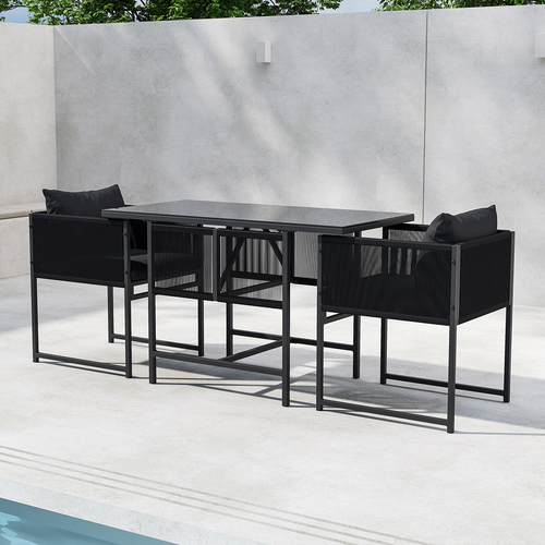 Nest outdoor Ragnar Tuinset 3 Delig Met Zitkussens - Zwart - vtwonen shop