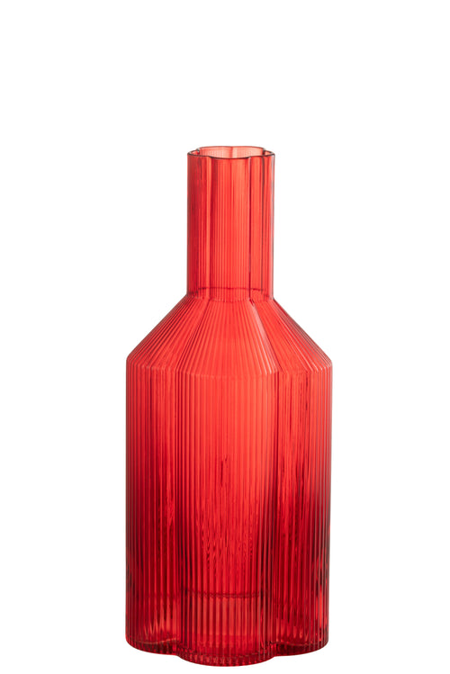 J-Line karaf Fiore - glas - rood