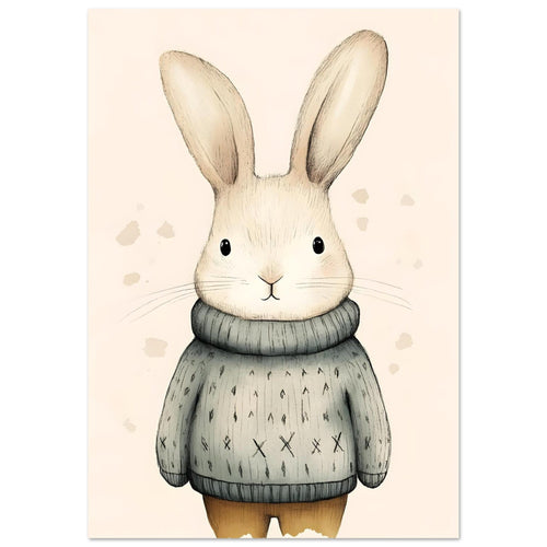 Artfulprints  Winterkonijn aquarel   poster 70x100 cm - vtwonen shop